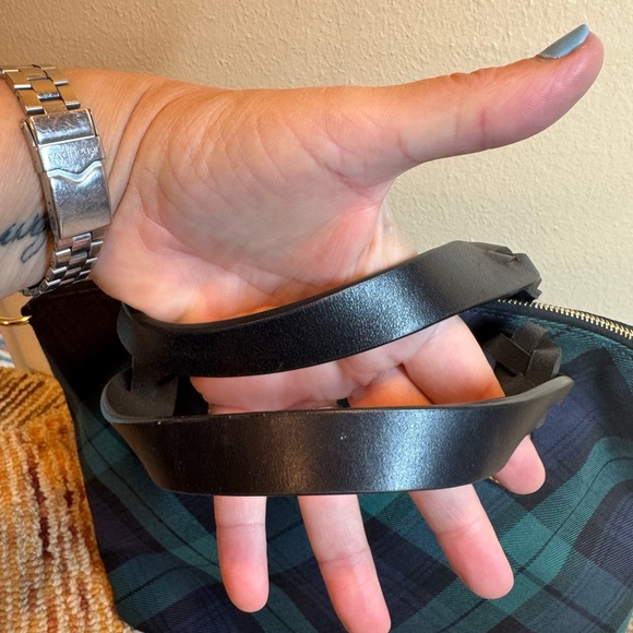 Dooney & Bourke Navy and Teal Plaid Tote - Picture 5 of 12